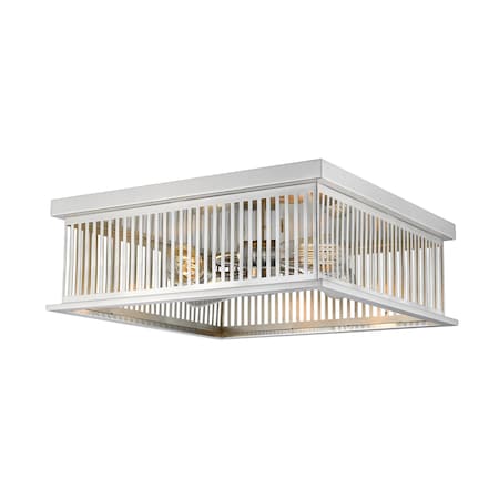 Z-Lite Camellia 4 Light Flush Mount, Brushed Nickel 333F4BN